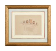 GERTRUDE JEKYLL (BRITISH 1843-1932), A STUDY OF ATTIC VASES ON A SHELF