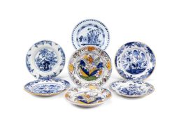 SEVEN DUTCH DELFT PLATES CIRCA 1800