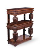 AN OAK THREE TIER BUFFET, LATE 17TH CENTURY