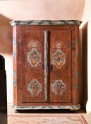 A CONTINENTAL PAINTED WARDROBE, BEARING DATE 1765