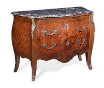 Y A KINGWOOD, PARQUETRY, AND GILT METAL MOUNTED COMMODE IN LOUIS XV STYLE, EARLY 20TH CENTURY