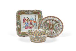 A CANTONESE CHESTNUT BASKET AND STAND, 19TH CENTURY
