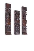 A PAIR OF CARVED OAK PANELS, ANGLO-FLEMISH, 17TH CENTURY