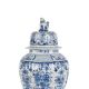 A PAIR OF DUTCH DELFT BLUE AN WHITE CHINOISERIE BALUSTER VASES AND COVERS, CIRCA 1900 - Image 2 of 3