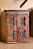 A CONTINENTAL PAINTED WARDROBE, BEARING DATE 1809