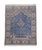 A TABRIZ PART SILK PRAYER RUG