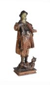 A POLYCHROME CARVED FIGURE OF ST MICHAEL, NORTH ITALIAN, 18TH CENTURY