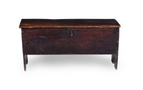 AN OAK PLANK COFFER, LATE 17TH CENTURY