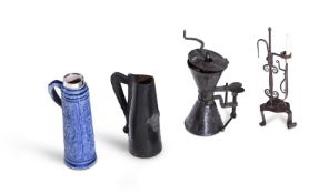 AN IRON COFFEE GRINDER MILL, LATE 18TH OR EARLY 19TH CENTURY