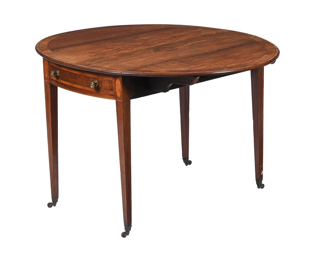 A GEORGE III MAHOGANY AND CROSSBANDED OVAL PEMBROKE TABLE - Image 2 of 2