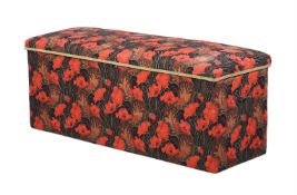 A LATE VICTORIAN UPHOLSTERED OTTOMAN