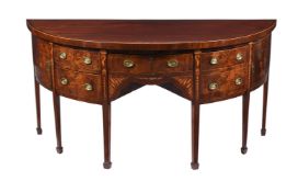 A GEORGE III MAHOGANY AND MARQUETRY INLAID SIDEBOARD