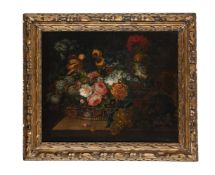 DUTCH SCHOOL (19TH CENTURY), A STILL LIFE OF A BASKET OF FLOWERS