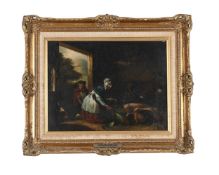 FOLLOWER OF GEORGE MORLAND, FEEDING THE PIGS
