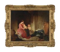 JOHN VINCENT GIBSON (BRITISH C.1830-1888), A MOTHER WITH HER CHILDREN