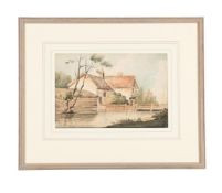JOHN VARLEY (BRITISH 1778-1842), HOUSE BY THE RIVER