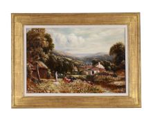 BRITISH SCHOOL (CIRCA 1900), CATTLE AT A STREAM