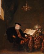 ABRAHAM VAN DEN HECKEN (DUTCH 1615-1669), SCHOLAR SEATED BESIDE AN OPEN PSALTER