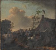 FOLLOWER OF PHILIPS WOUWERMANAN, ENCAMPMENT IN A LANDSCAPE