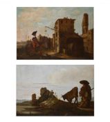 SPANISH SCHOOL (17TH CENTURY), A TRAVELLER WITH A COW ON A TRACK; AND A TRAVELLER ON A DONKEY