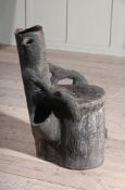 A FAUX BOIS TERRACOTTA GROTTO OR CONSERVATORY SEAT BY JULIUS WHITEHEAD