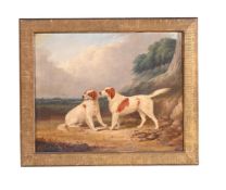WILLIAM GARLAND (BRITISH, ACTIVE 1857 - 1882), TWO SETTERS IN A LANDSCAPE