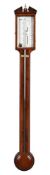 A REGENCY LINE INLAID MAHOGANY MERCURY STICK BAROMETER