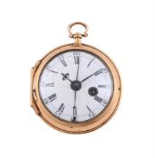 A RARE GEORGE III GOLD POCKET WATCH WITH CYLINDER ESCAPEMENT AND CENTRE SECONDS