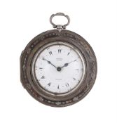 A REGENCY SILVER AND TORTOISHELL TRIPLE-CASED VERGE POCKET WATCH FOR THE MIDDLE EASTERN MARKET