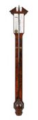 A GEORGE III MAHOGANY MERCURY STICK BAROMETER