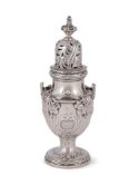 A GEORGE III SILVER SUGAR CASTER