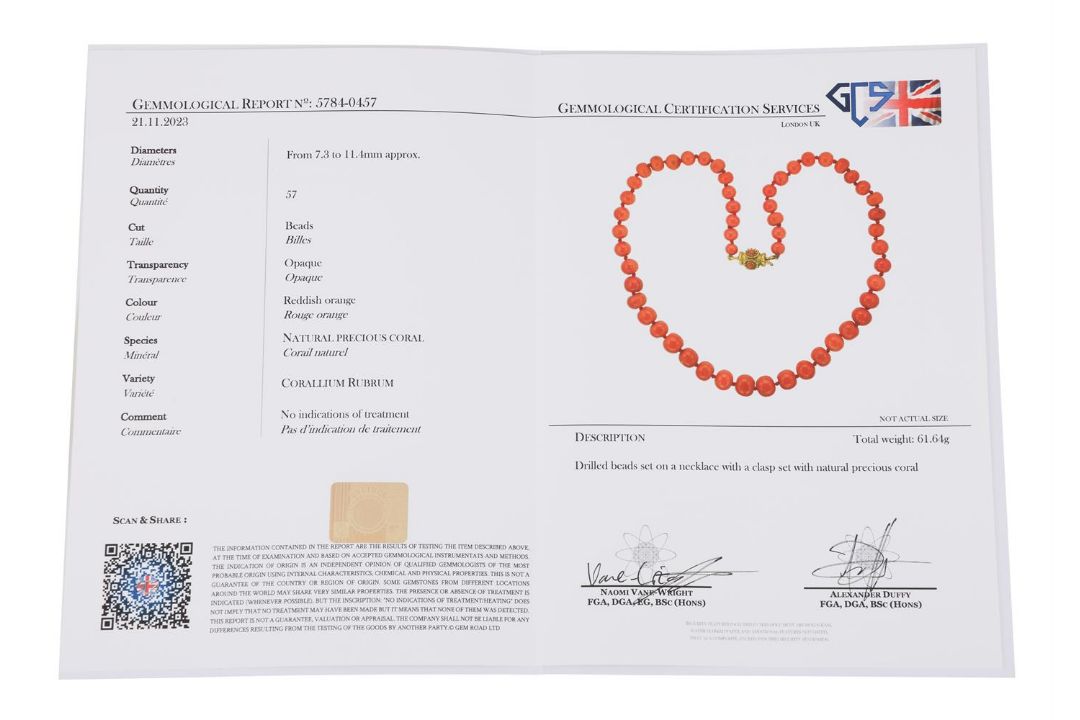 Y A NATURAL CORAL BEAD NECKLACE - Image 2 of 2