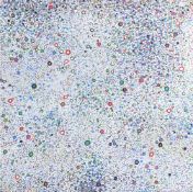 λ FRANK BEANLAND (BRITISH 1936-2019), BLUE, SCARLET & LAVENDER