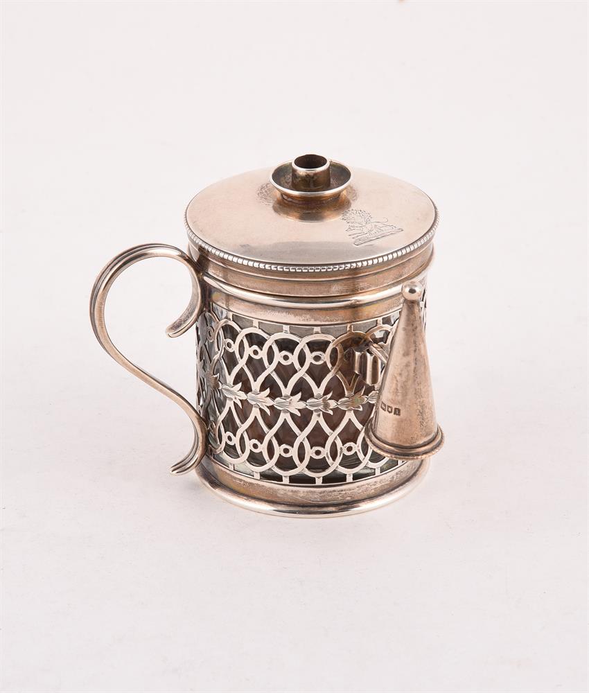 AN EDWARDIAN SILVER BOUGIE BOX