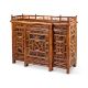 A BAMBOO, RATTAN, WALNUT AND PART EBONISED 'CHINOISERIE' BREAKFRONT SIDE CABINET - Image 2 of 5