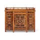 A BAMBOO, RATTAN, WALNUT AND PART EBONISED 'CHINOISERIE' BREAKFRONT SIDE CABINET - Image 1 of 5