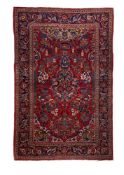 A KASHAN PART SILK 'TREE OF LIFE' RUG, 20TH CENTURY