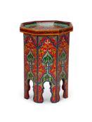 A MOROCCAN PAINTED OCTAGONAL OCCASIONAL TABLE, 20TH CENTURY
