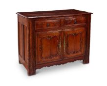 A PROVINCIAL FRENCH CHESNUT SIDE CABINET, 18TH CENTURY AND LATER ELEMENTS