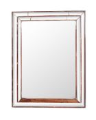 A RECTANGULAR MULTIPLATE MIRROR, 19TH CENTURY