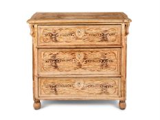 A FRENCH PAINTED PINE COMMODE, LATE 19TH CENTURY