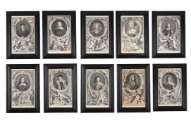 JACOBUS HOUBRAKEN AFTER SIR ANTHONY VAN DYCK, A SET OF TEN PORTRAITS OF DUKES