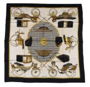 HERMÉS, LES VOITURES A TRANSFORMATION, A SILK SCARF
