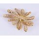 A DIAMOND AND EMERALD ABSTRACT FLOWER HEAD BROOCH/PENDANT - Image 2 of 2