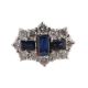 AN 18 CARAT GOLD, SAPPHIRE AND DIAMOND DRESS RING, LONDON 1979 - Image 1 of 2