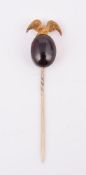A MID VICTORIAN GARNET STICK PIN, CIRCA 1860