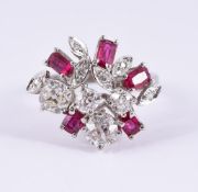 A RUBY AND DIAMOND DRESS RING