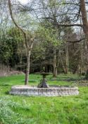 A COALBROOKDALE CAST IRON SWAN FOUNTAIN AND ASSOCIATED SURROUND, MID 19TH CENTURY
