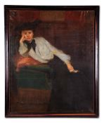 λ A. VIVANTE (FRENCH 20TH CENTURY), INTERIOR WITH YOUNG WOMAN