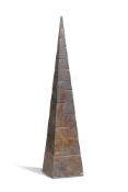A UNIQUE TEXTURED BRONZE OBELISK CAST BY KEN BOLAN, 2008